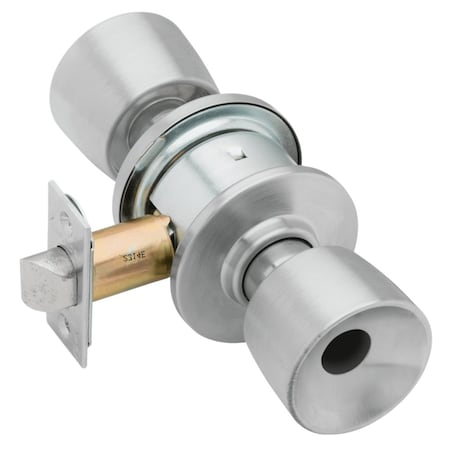 Grade 2 Classroom Cylindrical Lock, Tulip Knob, Conventional Less Cylinder, Satin Chrome Finish